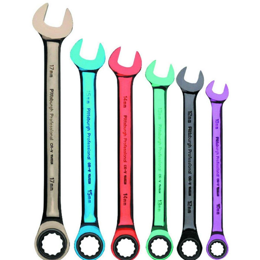 Hand Tool * | Metric Color Combination Ratcheting Wrench Set, 6 Piece Pittsburgh Promotions