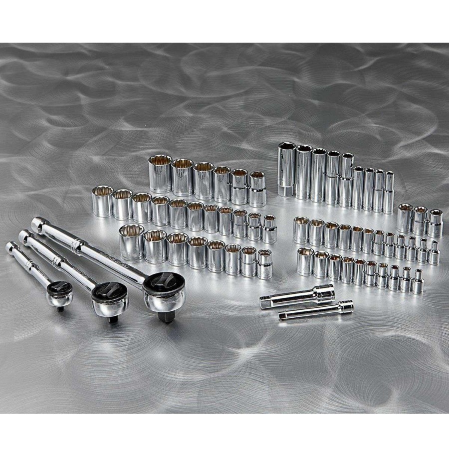 Tools * | 1/4 In., 3/8 In., 1/2 In. Drive Sae & Metric Socket Set, 64 Piece Pittsburgh Sale