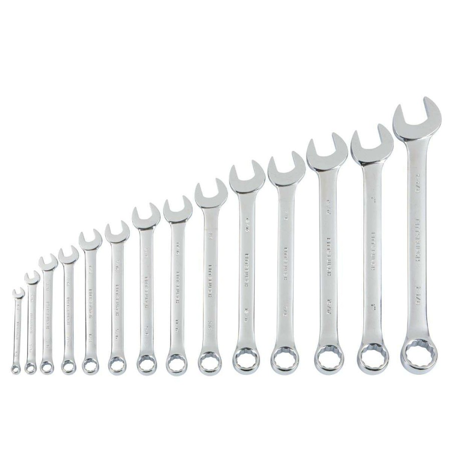 Hand Tool * | Fully Polished Sae Combination Wrench Set, 14 Piece Pittsburgh Hot Sale