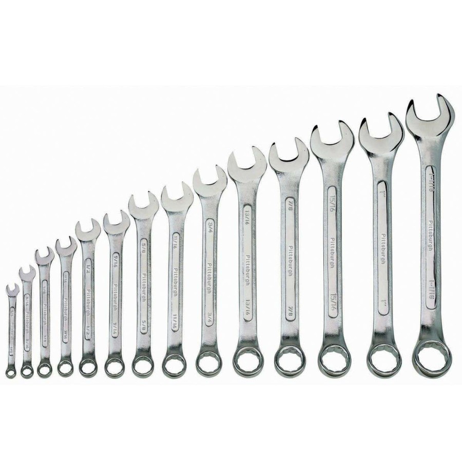 Hand Tool * | Raised Panel Sae Combination Wrench Set, 14 Piece Pittsburgh Free Delivery