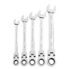 Hand Tool * | Sae Flex-Head Combination Ratcheting Wrench Set, 5 Piece Pittsburgh Outlet