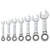 Hand Tool * | Sae Stubby Ratcheting Combination Wrench Set, 7 Piece Pittsburgh Hot Sale