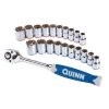 Tools * | 1/2 In. Drive Sae & Metric Chrome Socket And Ratchet Set, 21 Piece Quinn Sale