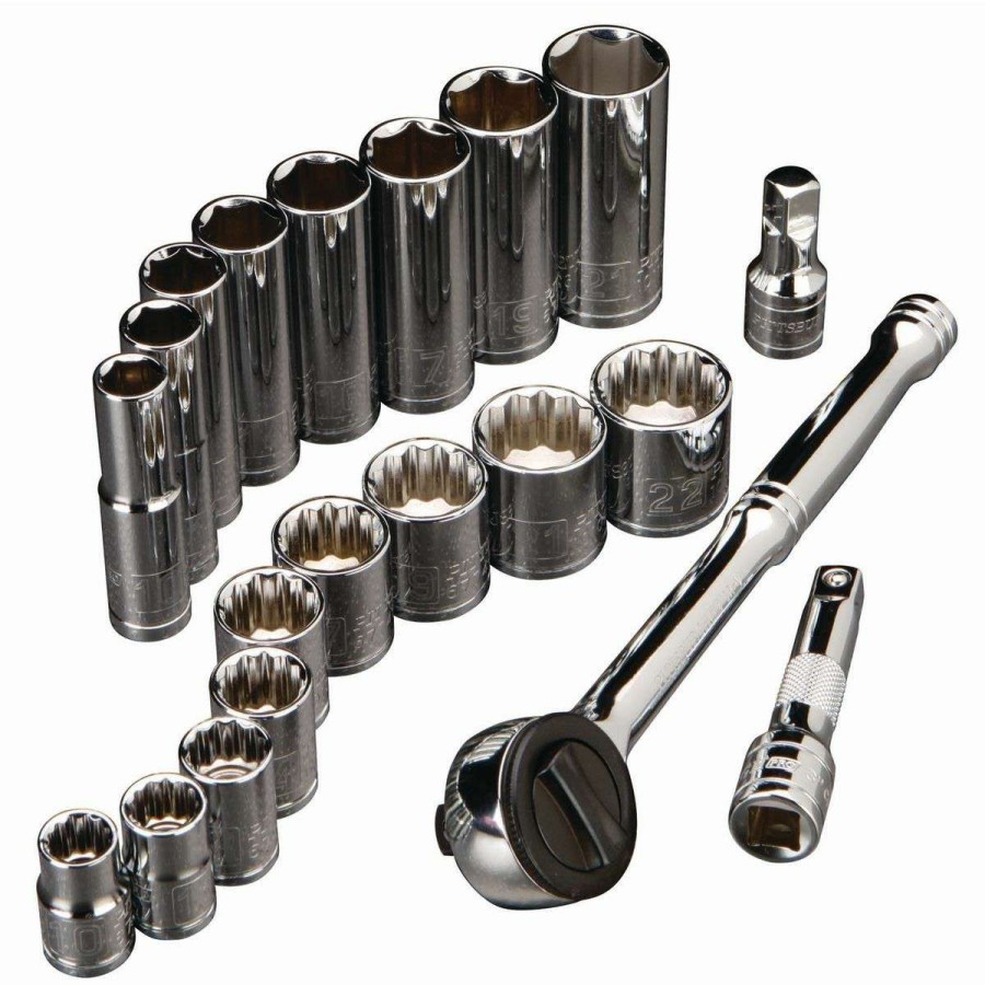 Tools * | 3/8 In. Drive Metric Socket Set, 20 Piece Pittsburgh Wholesale